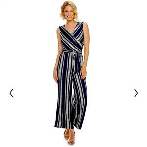 Lilly Rose Navy and White Striped Jumpsuit